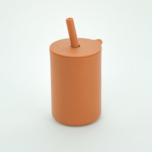 Silicone Straw Cup - Spiced Pumpkin - Baby Fox Baby Boutique