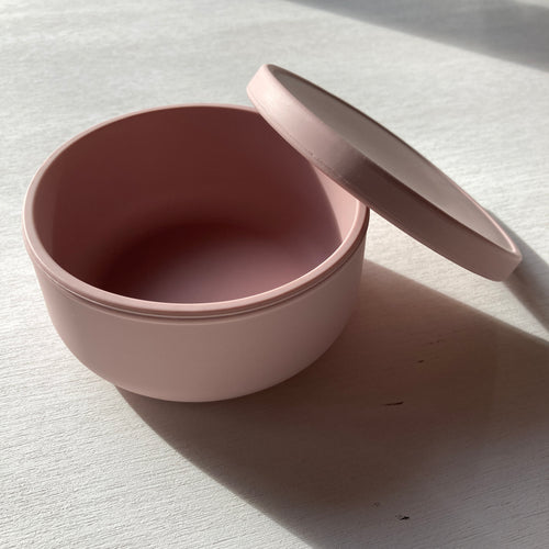 Silicone Baby Bowl with Lid - Dusty Lilac - Baby Fox 